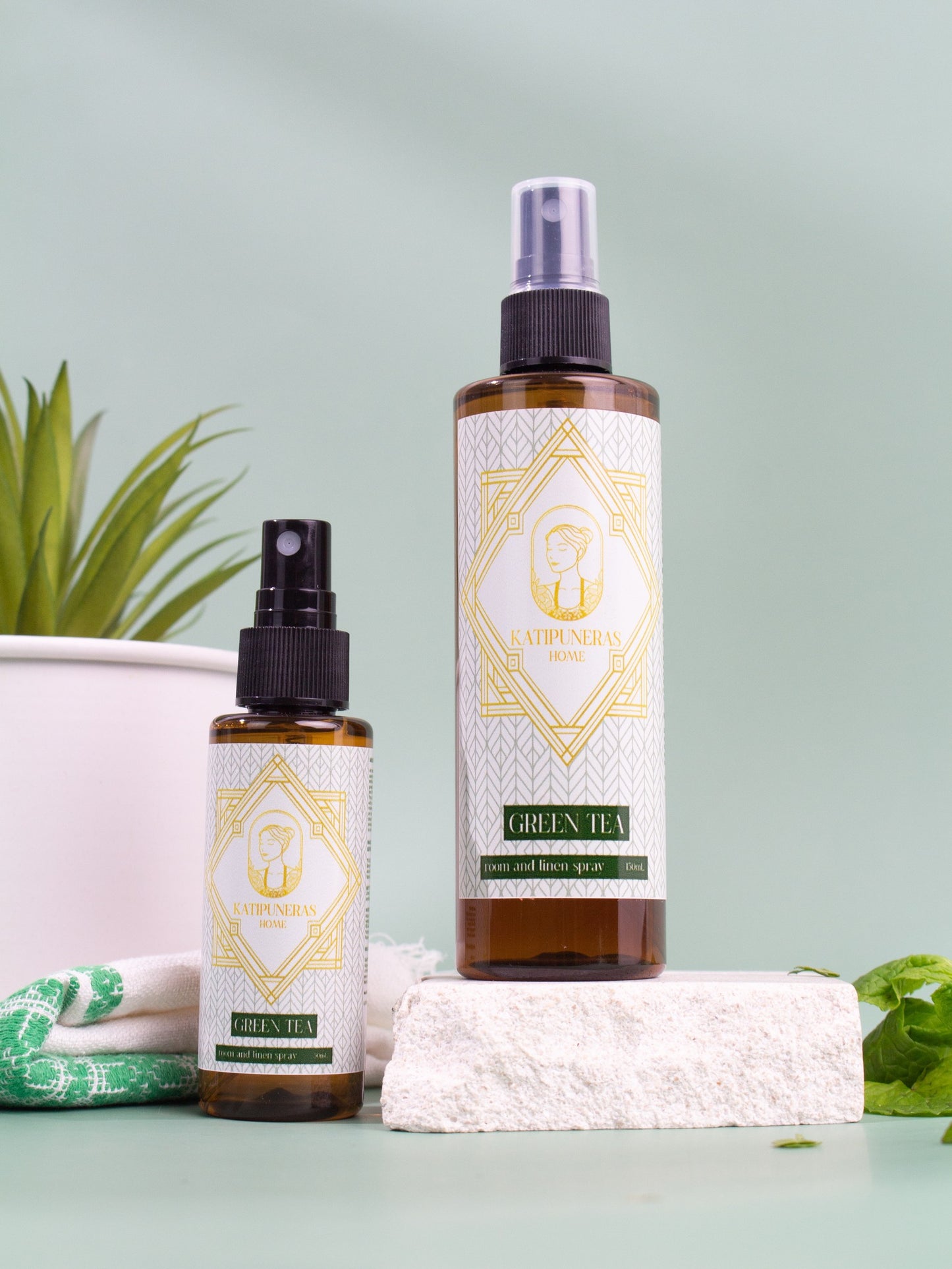 Katipuneras green tea room spray for daily use in 60 ml and 120 ml