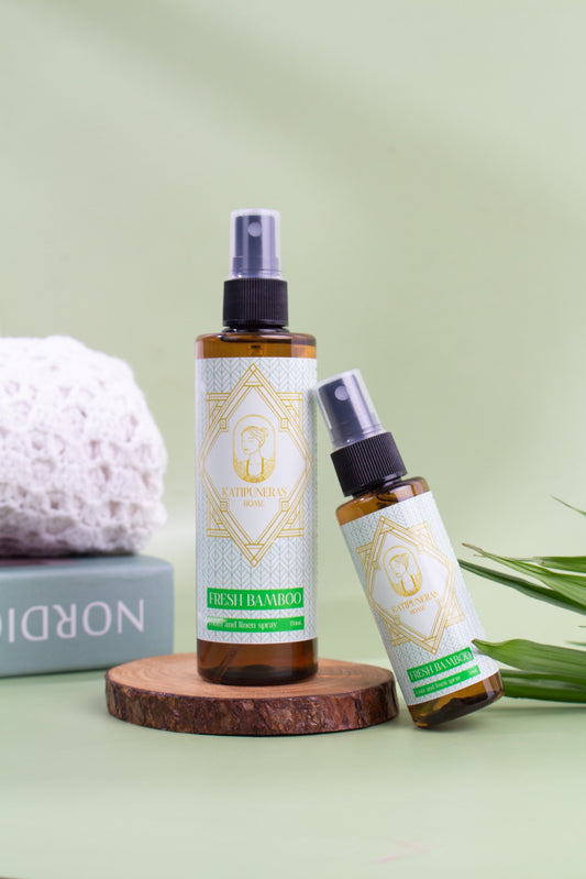 Fresh Bamboo-scented room and linen spray in 60 ml and 120 ml bottles