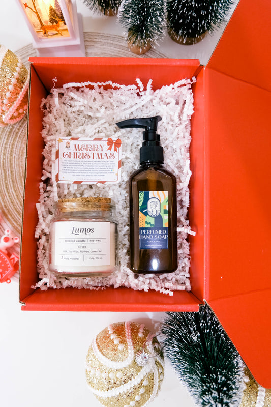 Little Luxuries Gift Set | Perfumed Hand Soap + Lumos Amber Candle